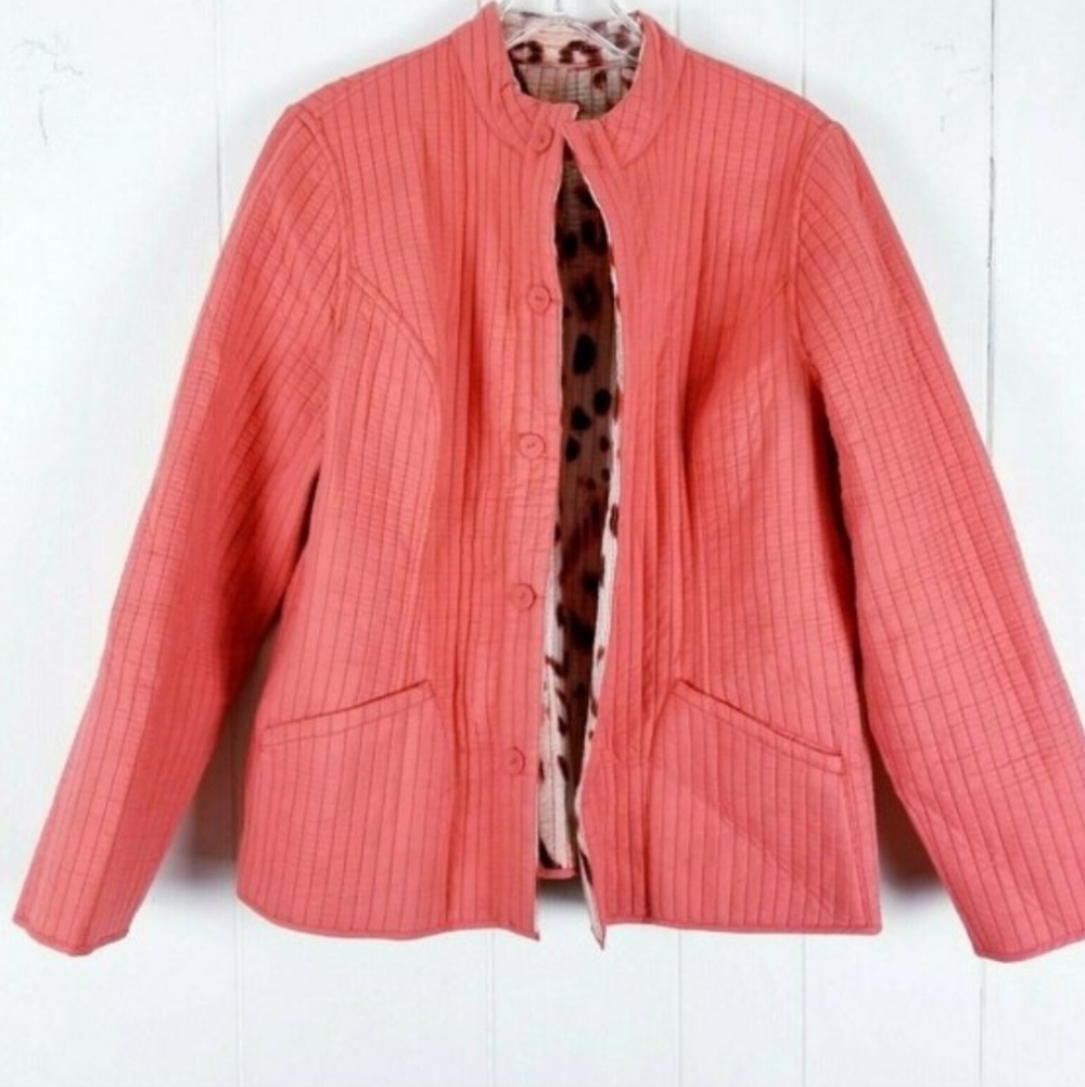 Chico's Vibrant Animal Print Blazer Size 2X REVERSIBLE.NWOT - Picture 5 of 14